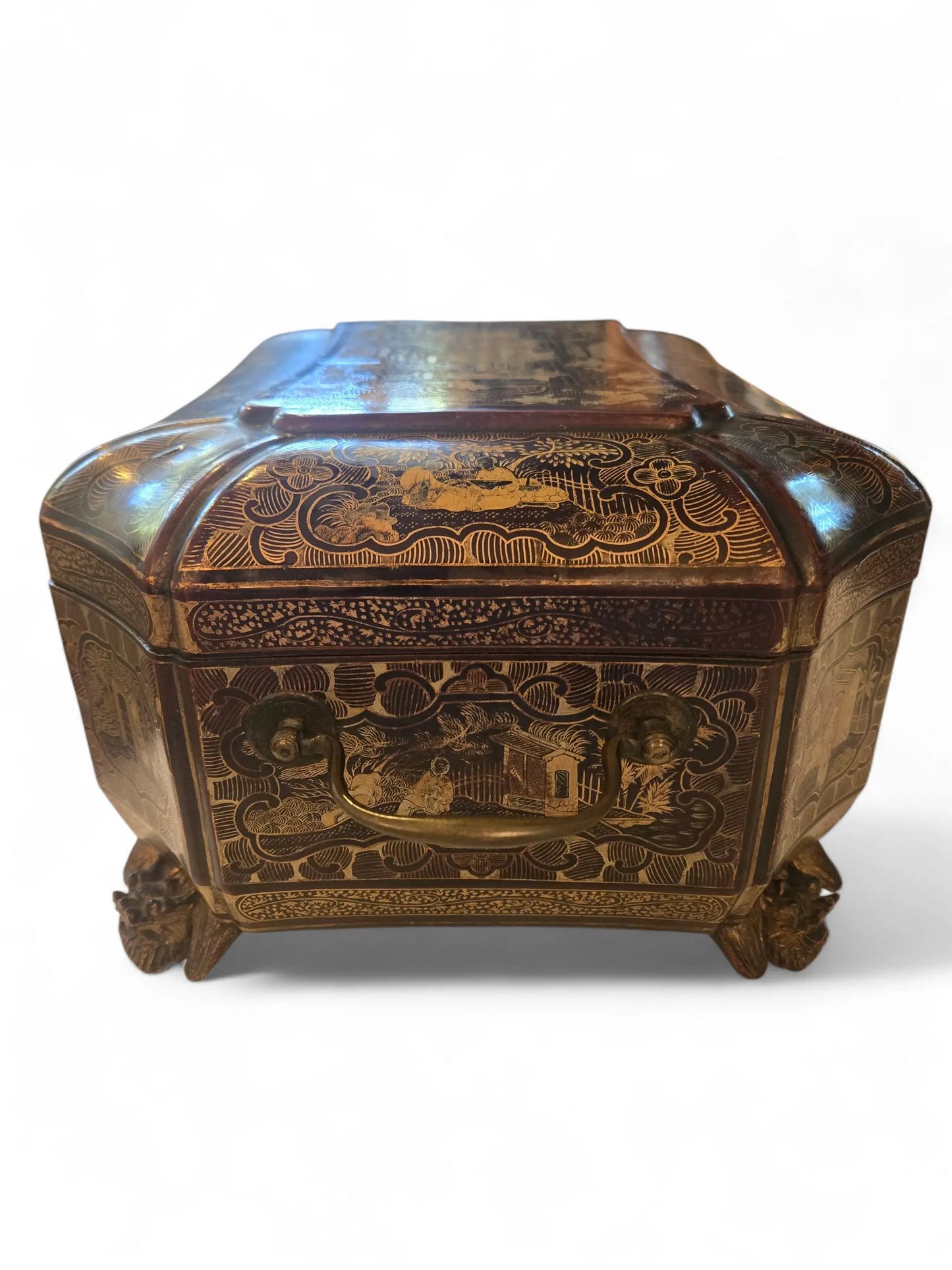 Antique lacquer sewing box 19th C Home Crush
