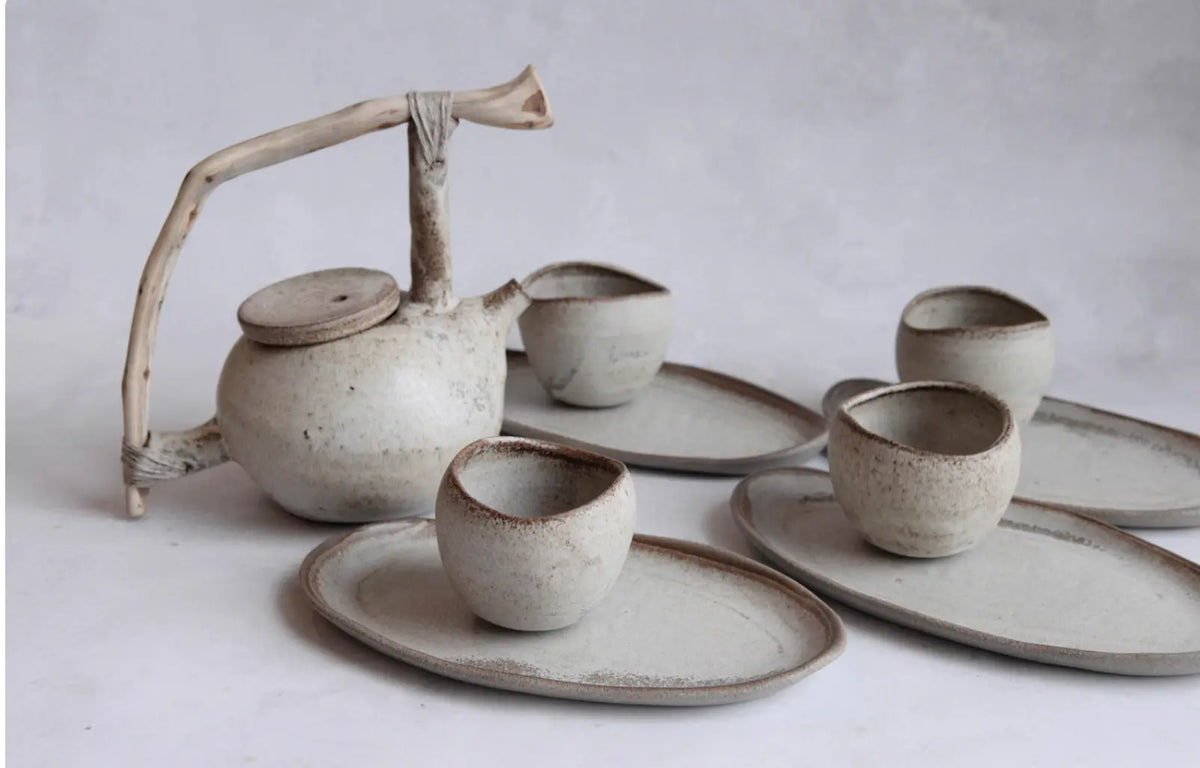 Earthling Collection SHELL cups — wheel thrown stoneware LAIMA CERAMICS (SIA Radosa Apvieniba Spares)