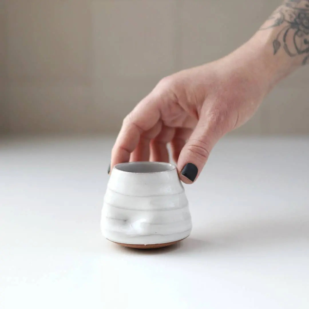 Tipsy Tumbler - White - The cocktail sipper for fidgeting Gravesco Pottery