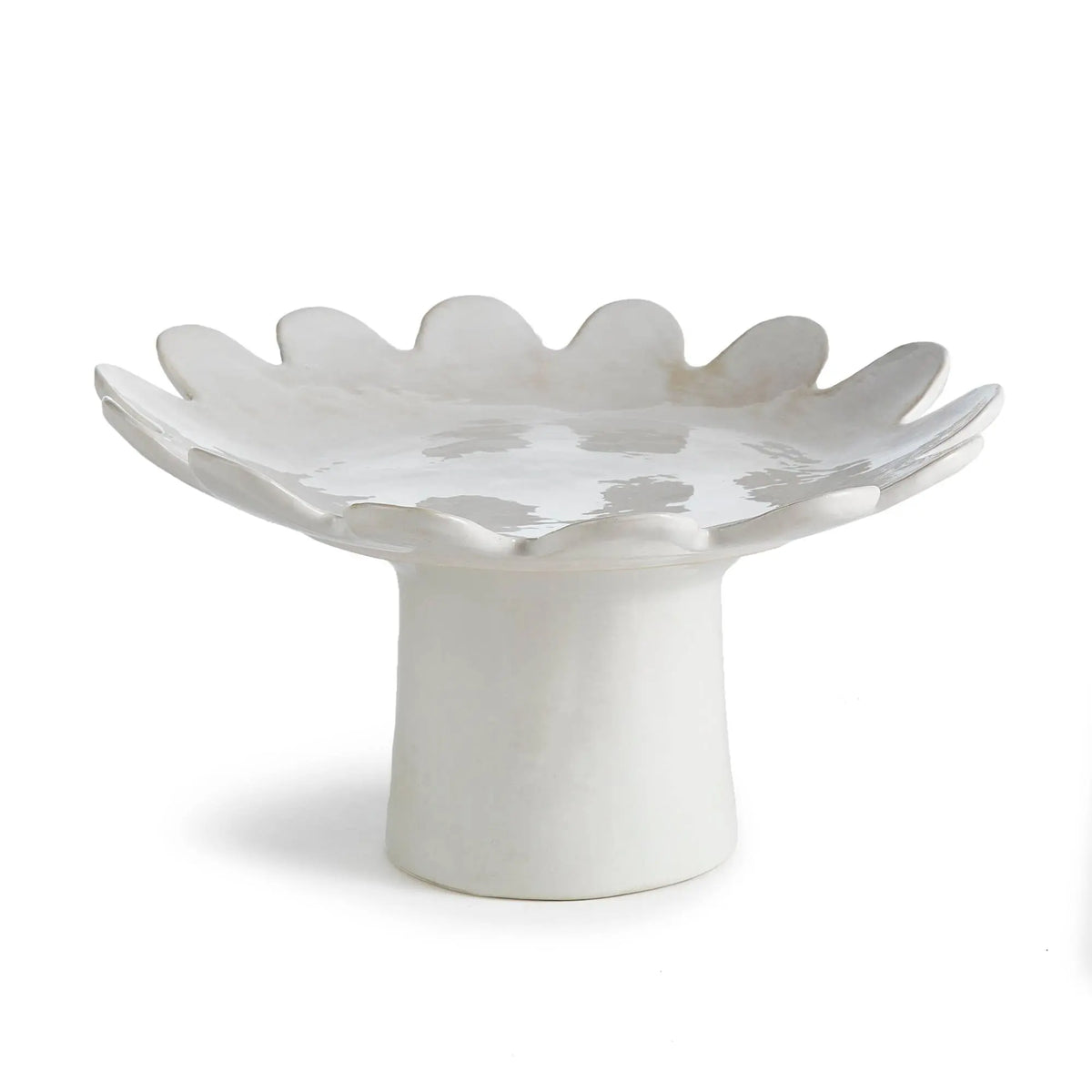 Maddie Pedestal Tray, White Napa Home & Garden
