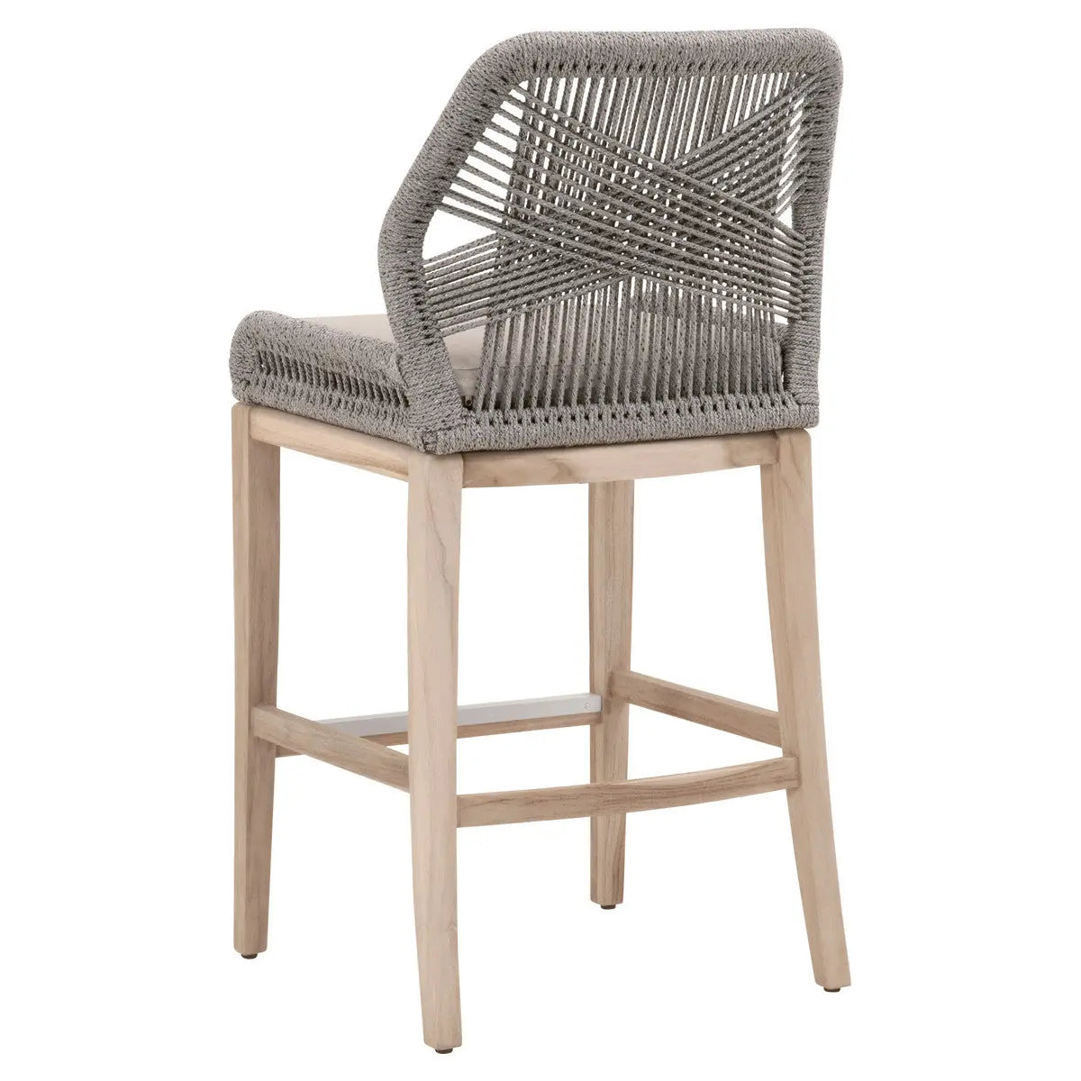 Loom Outdoor BARSTOOL- Platinum Rope, Smoke Gray, Gray Teak Home Crush