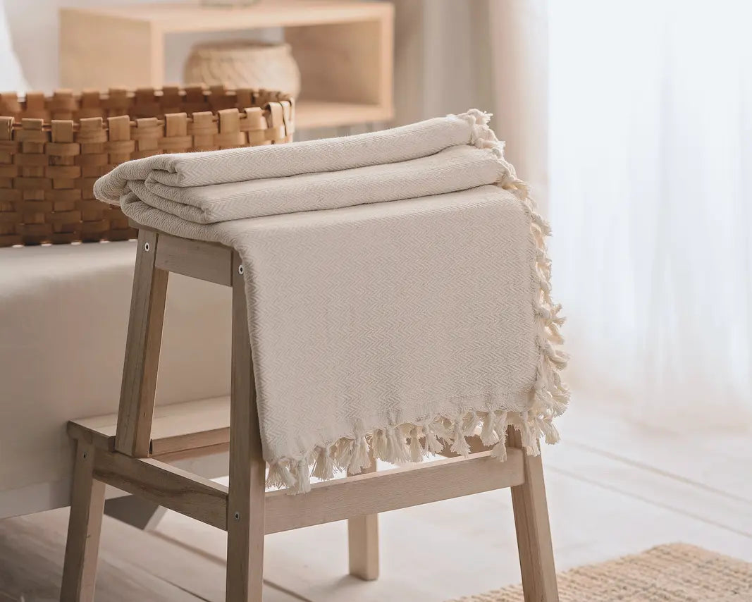 Minimalist 100% Cotton Throw Blankets Moa