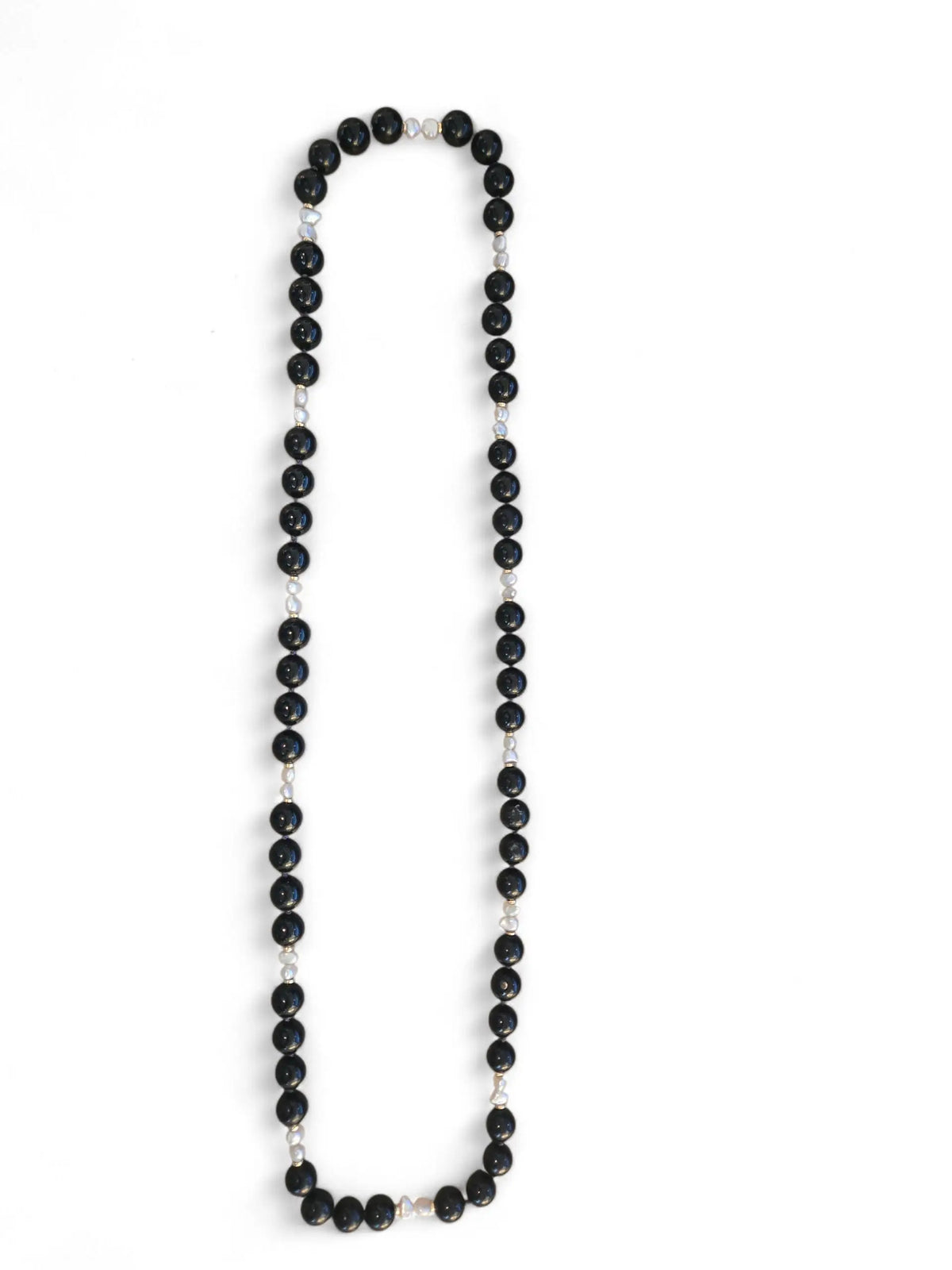 Vintage Black Onyx and Freshwater Pearl Necklace Home Crush