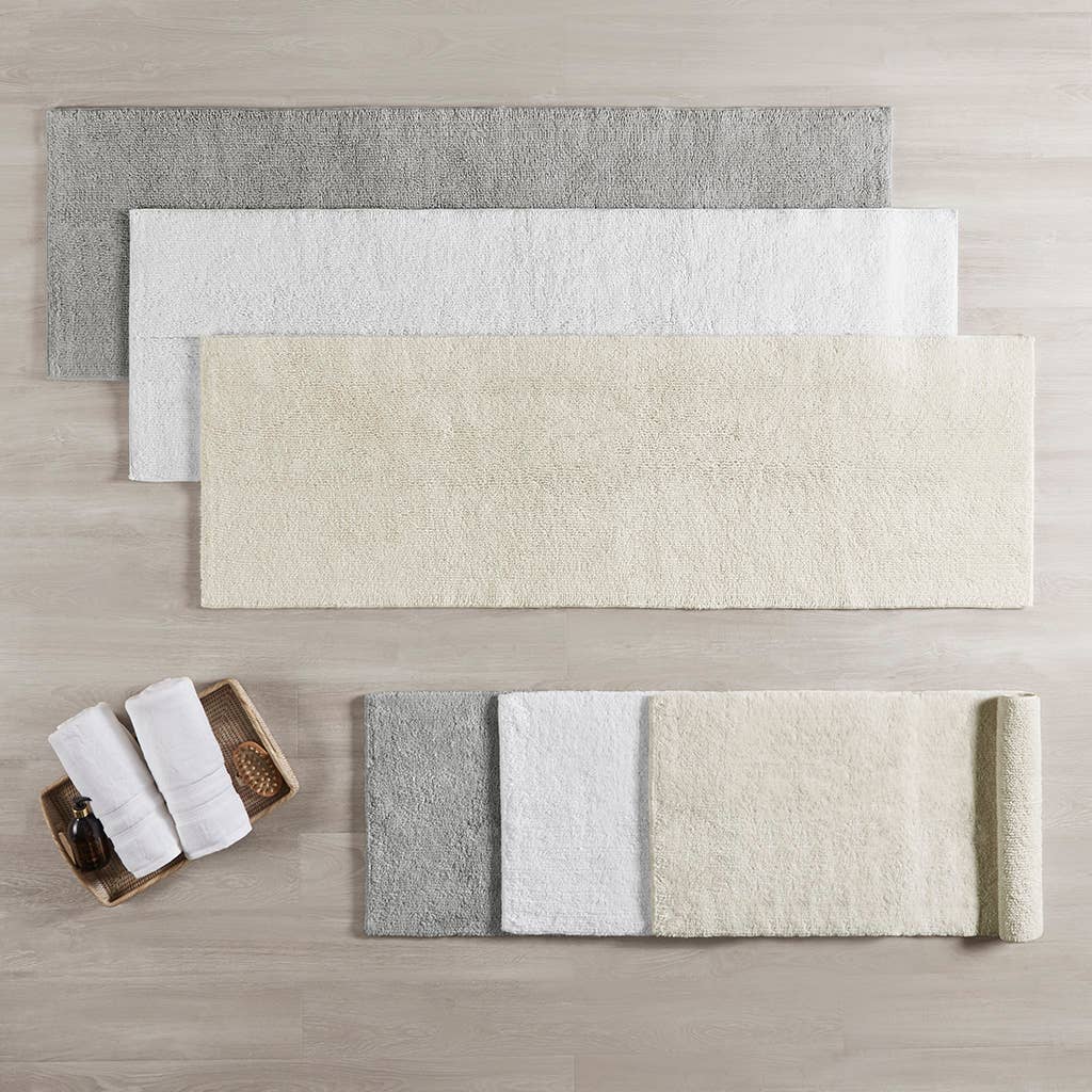 Luxury Feather Touch Reversible Bath Rug, Grey Olliix