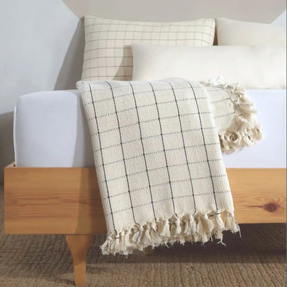 Minimalist 100% Cotton Throw Blankets Moa