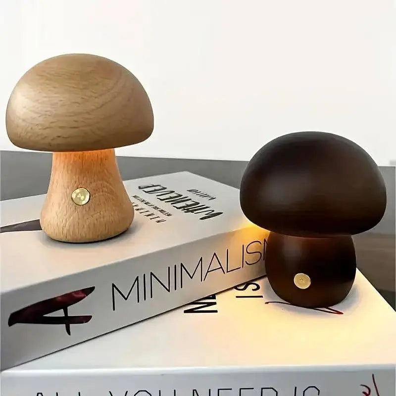 Wooden Mushroom Lamp BRECK + FOX