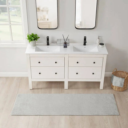 Luxury Feather Touch Reversible Bath Rug, Grey Olliix