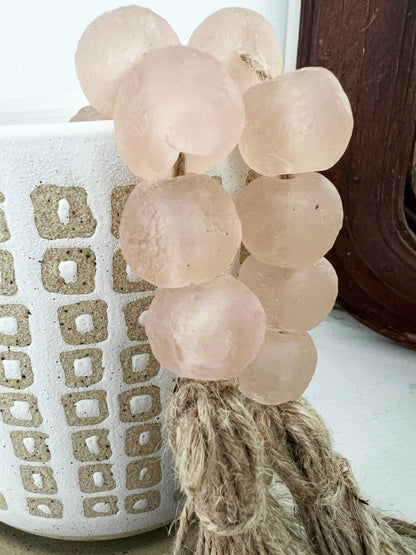 Glass Garland Blush Pink Sea Glass Coastal Home Simply Styled Art