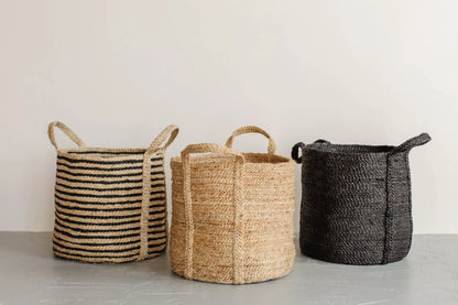 Round Laundry Basket, jute Will & Atlas