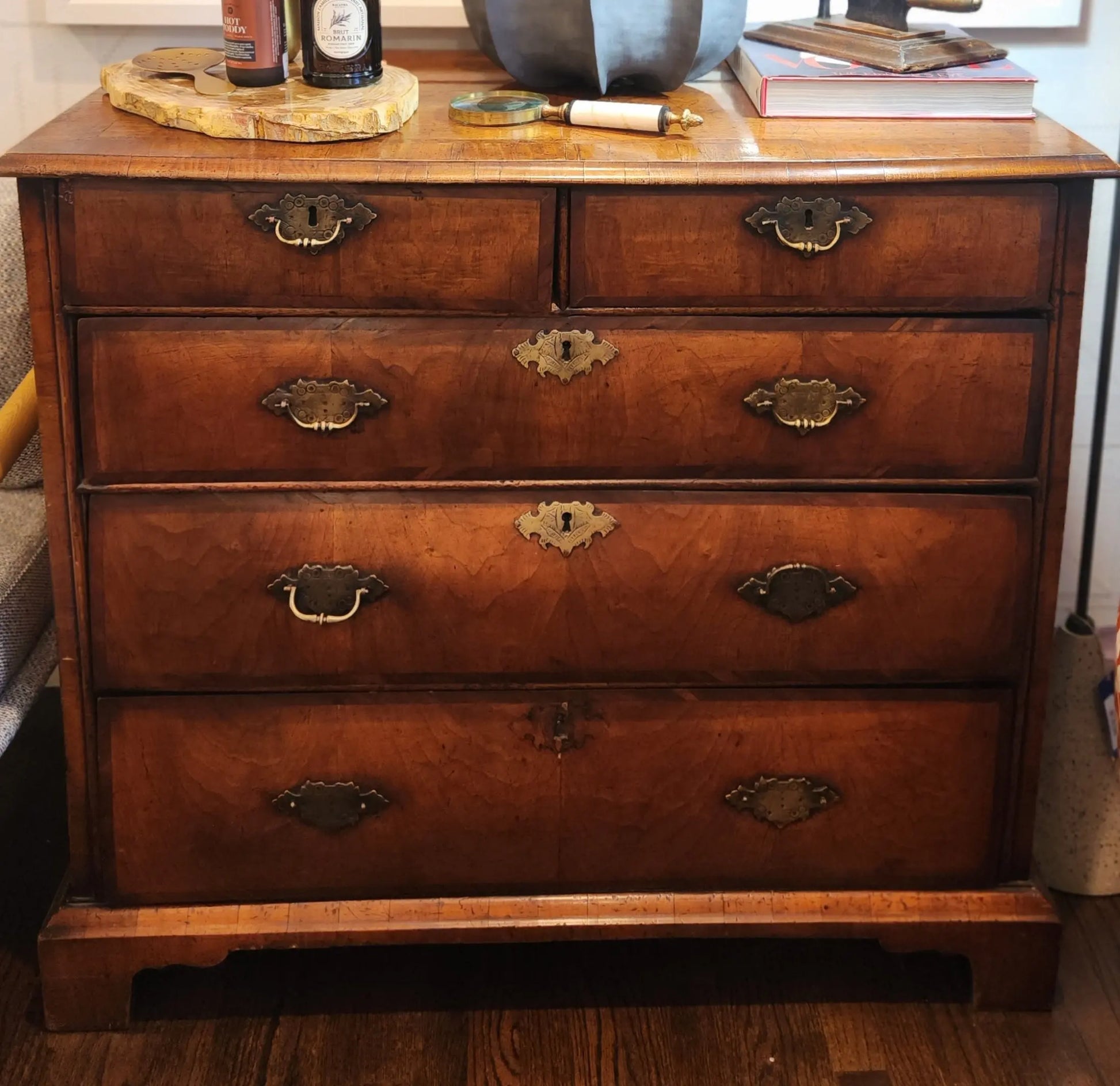 William and Mary walnut chest of drawers. 18th C Home Crush