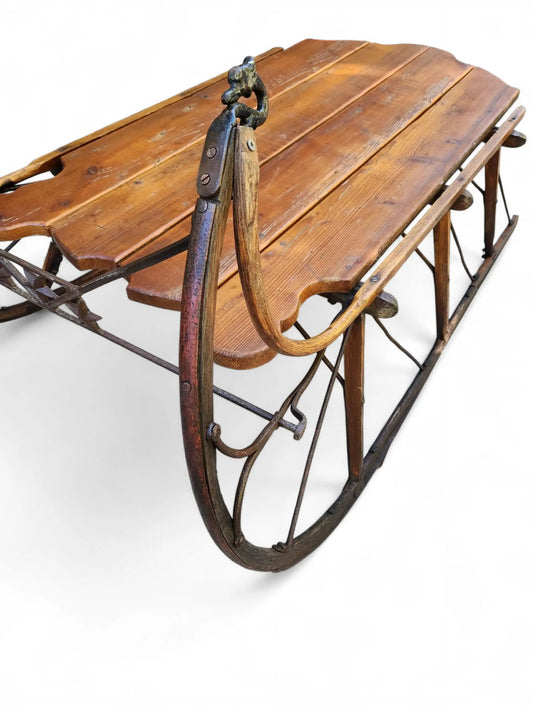 Antique pine sleigh with swan head Home Crush