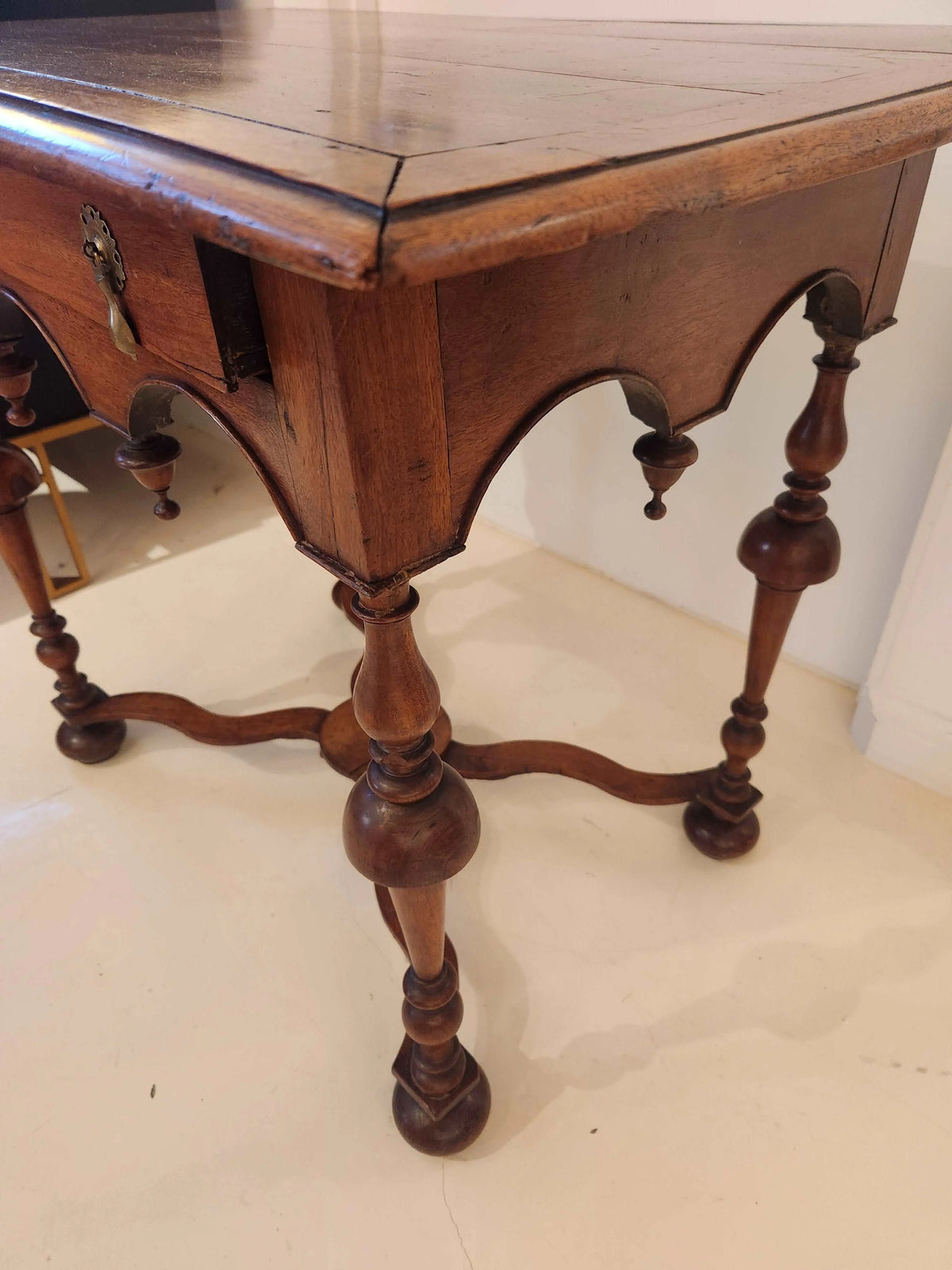 Antique Fruitwood Single Drawer Table a ecrire
