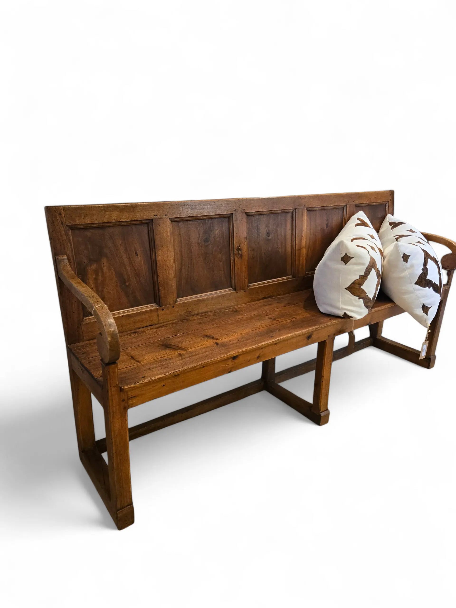 Antique narrow bench with panel back Home Crush