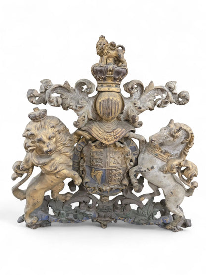 Antique Lion and Unicorn armorial crest - 19th C. Home Crush