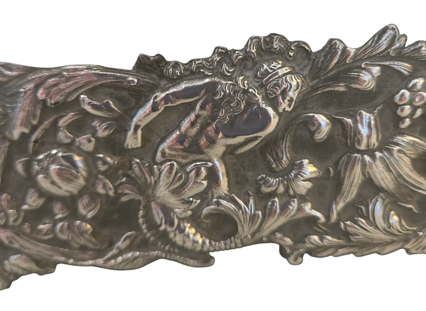 Antique repousse silver large dressing mirror Home Crush