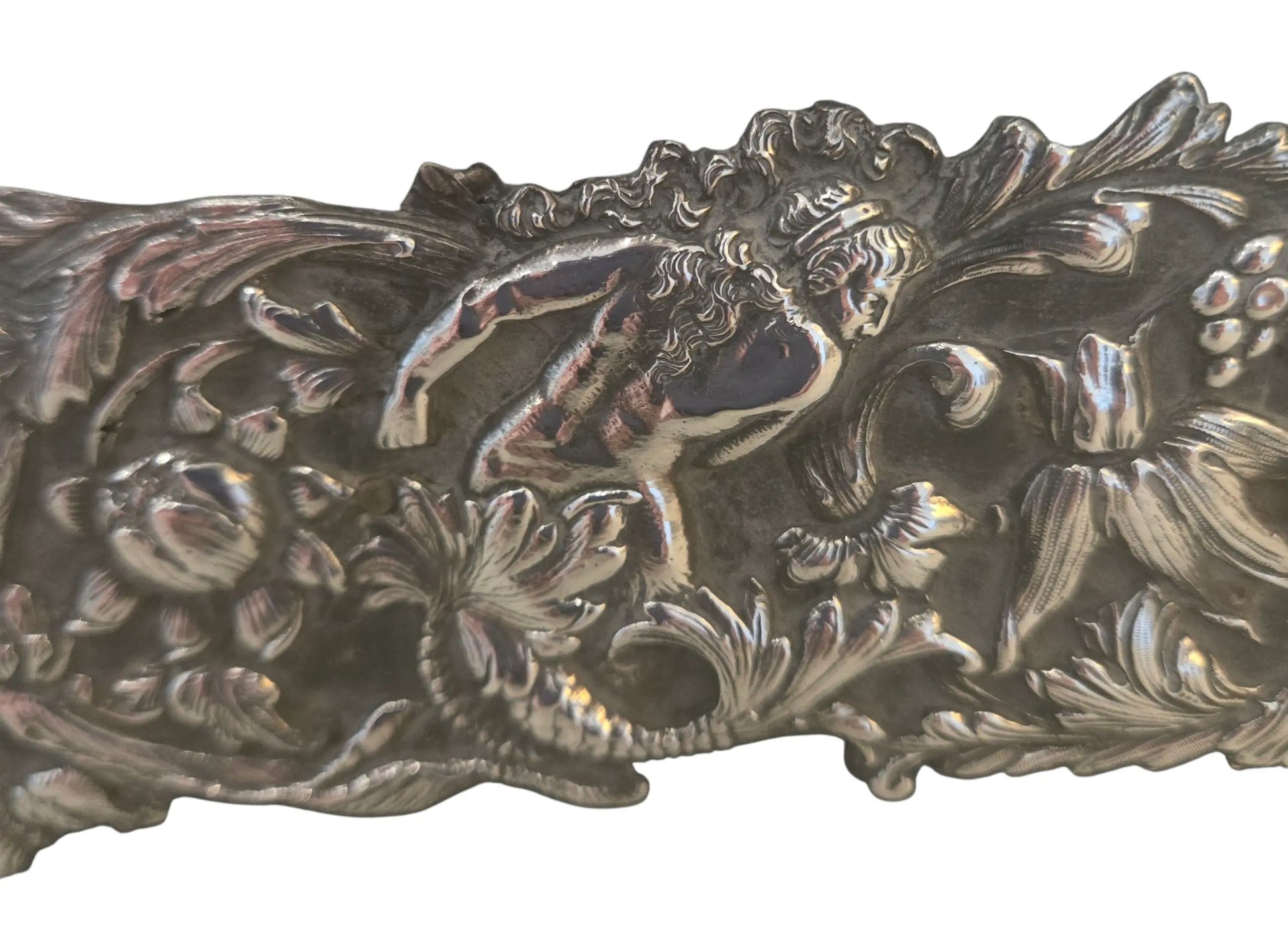 Antique repousse silver large dressing mirror Home Crush