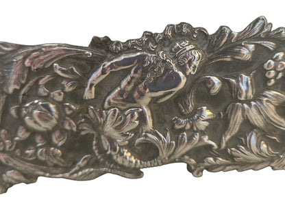 Antique repousse silver large dressing mirror Home Crush
