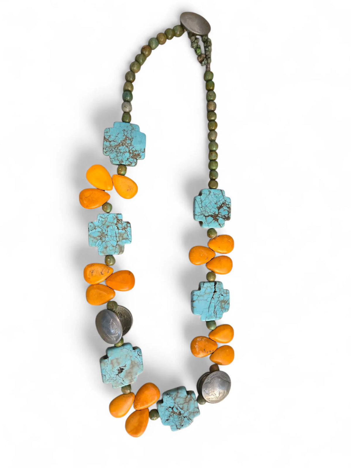 Southwest vingtage turquise buffalo nickel necklace Home Crush