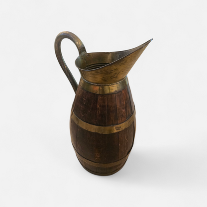 Antique Coopered Milk Pitcher with Brass Spout C. 1900 - Home Crush