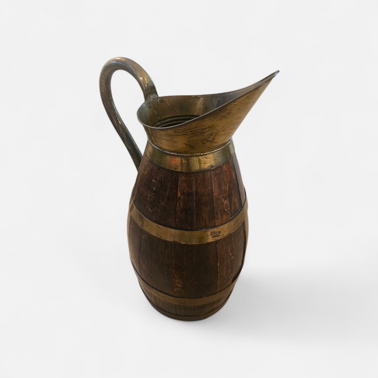 Antique Coopered Milk Pitcher with Brass Spout C. 1900 - Home Crush