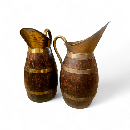 Antique Coopered Milk Pitcher with Brass Spout C. 1900 - Home Crush