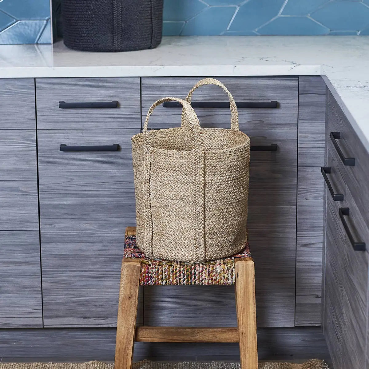 Handwoven Storage • Kata Basket With Handle-Natural KORISSA