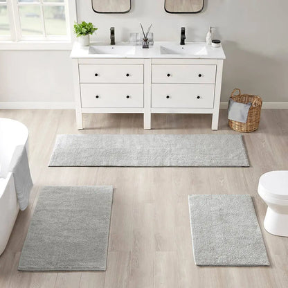 Luxury Feather Touch Reversible Bath Rug, Grey Olliix