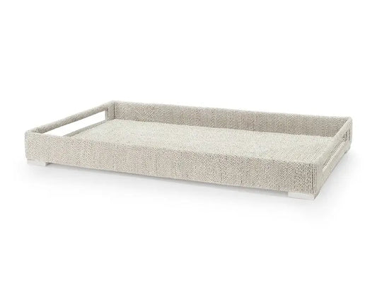 Woodside Rectangular Tray Large White Sand Home Crush