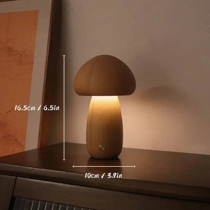 Wooden Mushroom Lamp BRECK + FOX
