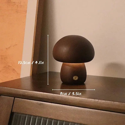 Wooden Mushroom Lamp BRECK + FOX