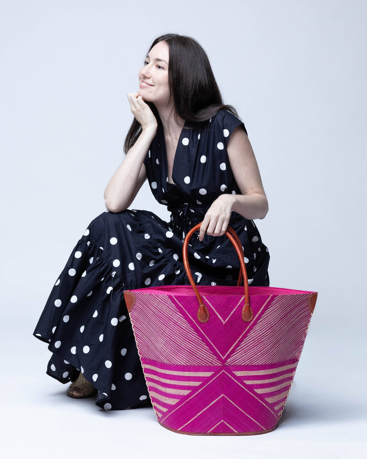 Mariposa Large Raffia Straw Tote Bag