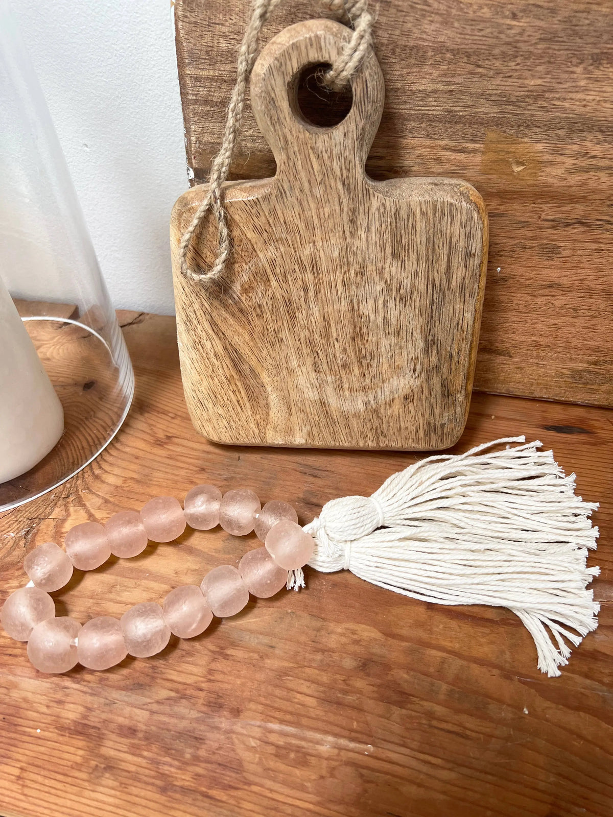 Glass Garland Blush Pink Sea Glass Coastal Home Simply Styled Art