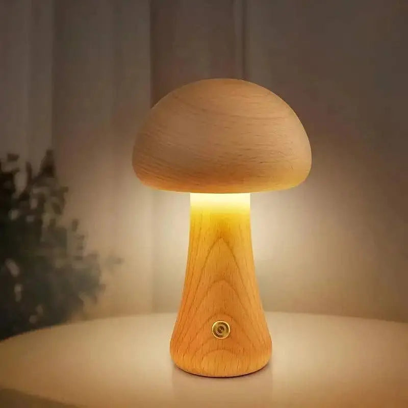 Wooden Mushroom Lamp BRECK + FOX
