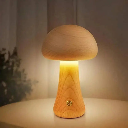 Wooden Mushroom Lamp BRECK + FOX