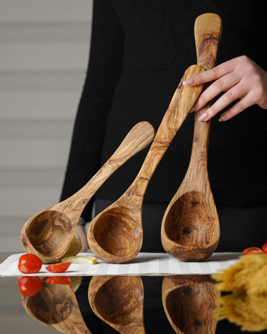 Handcrafted Olive Wood Ladle Dallas olive oil company
