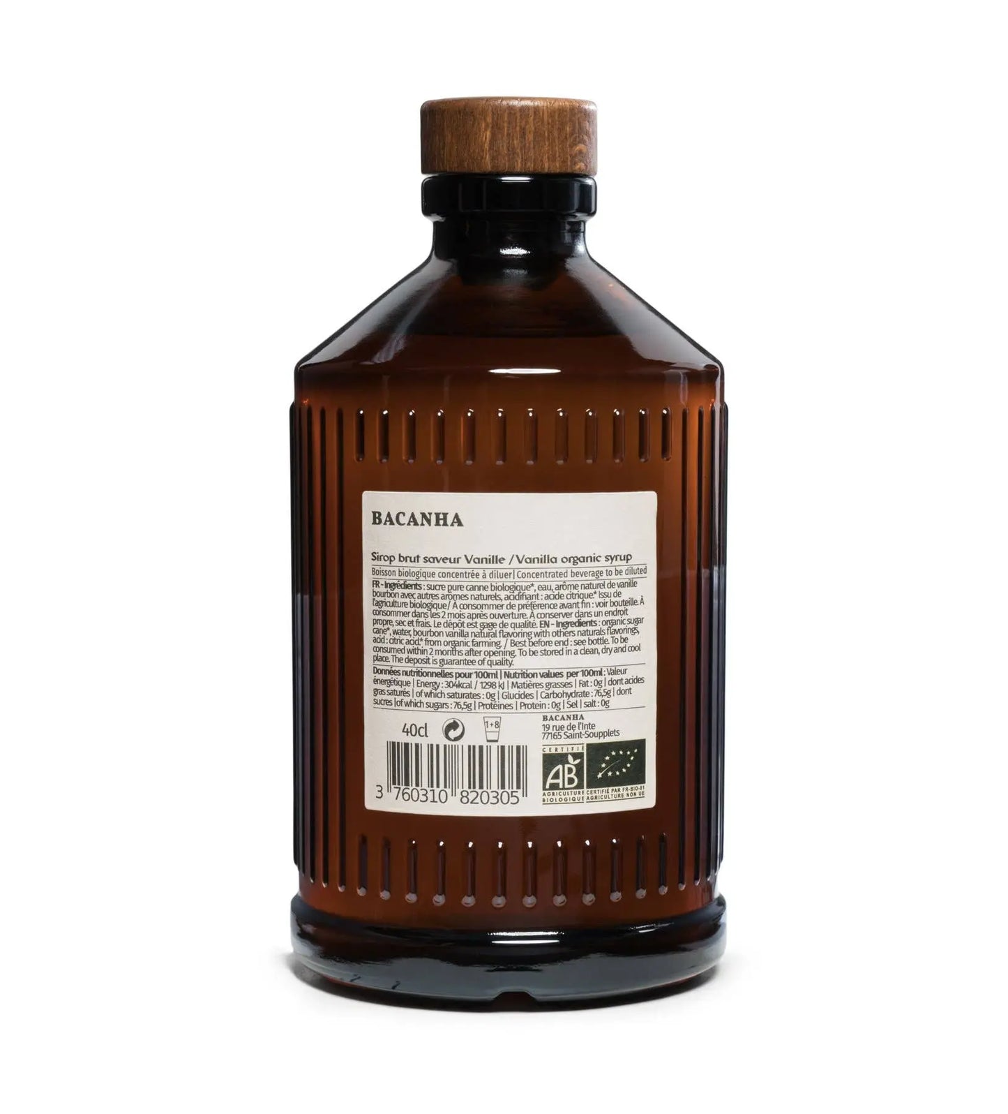 Raw Vanilla Syrup - Organic - 400ml - 13,5 fl. oz. Bacanha