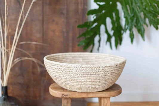 Decorative Round Bowl, palm leaf, extra large Will & Atlas