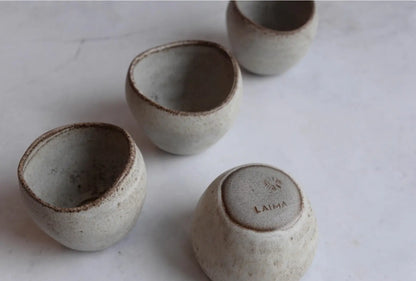 Earthling Collection SHELL cups — wheel thrown stoneware LAIMA CERAMICS (SIA Radosa Apvieniba Spares)