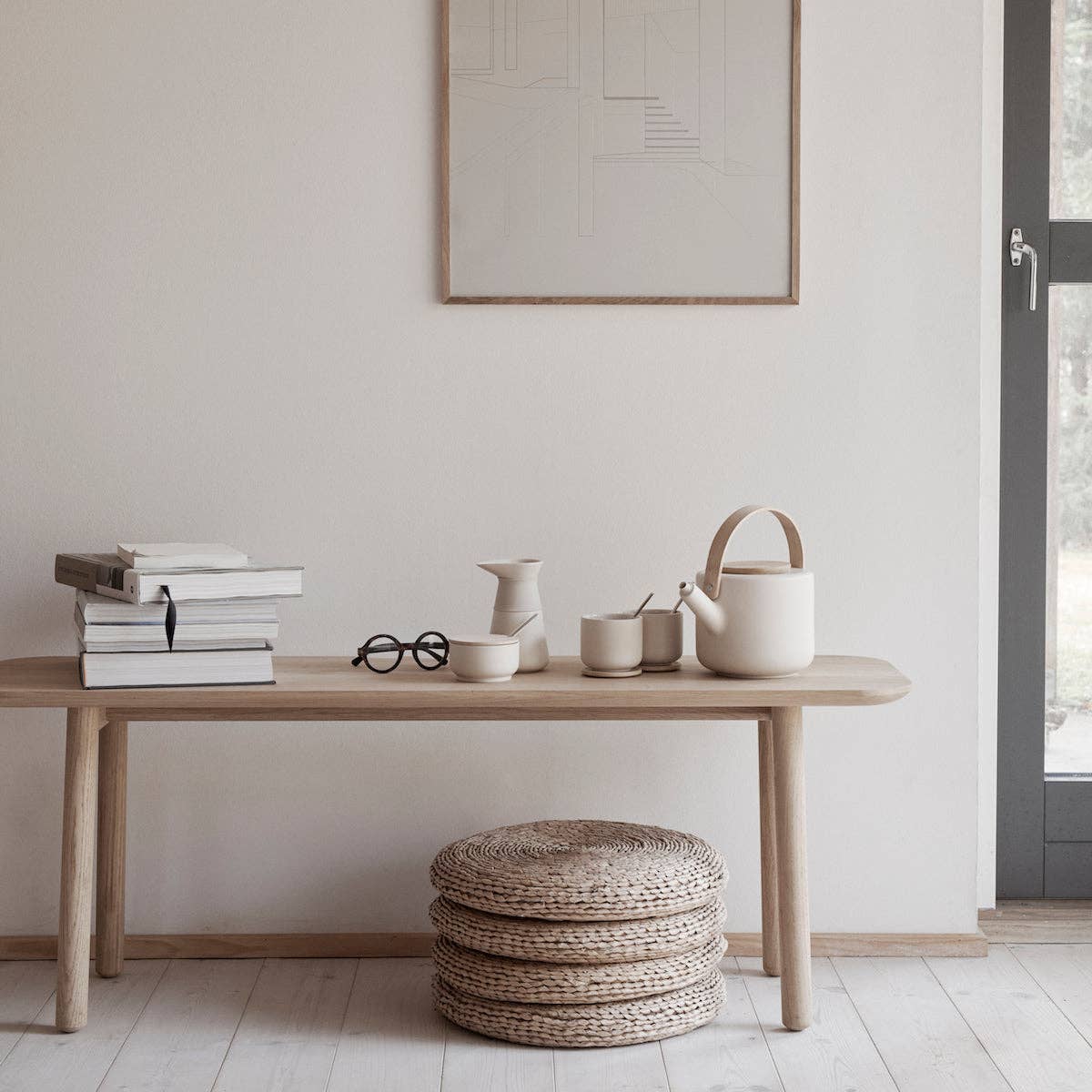 Theo cup, with coaster/lid - sand Studio Nordhaven