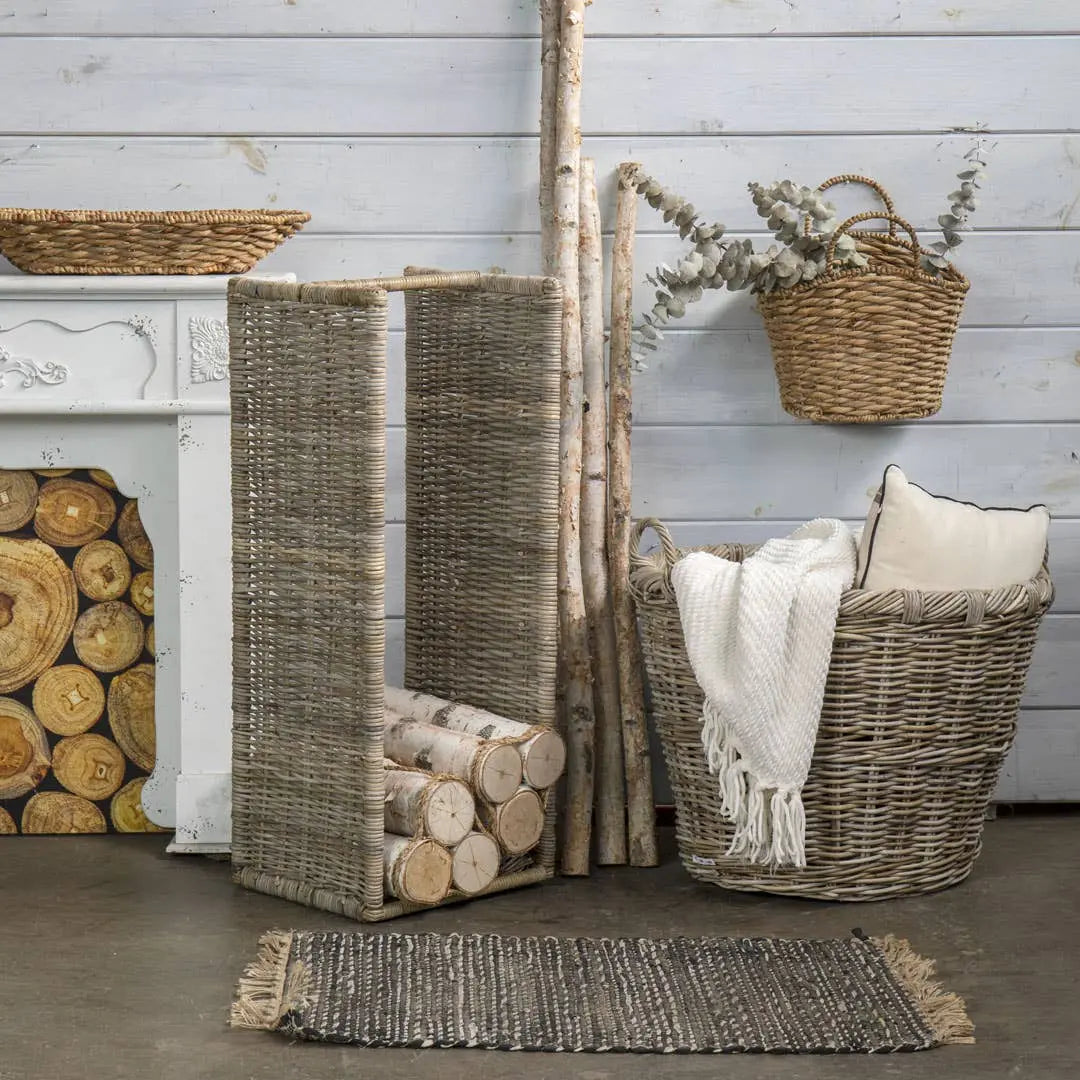Oval Rattan Tall Storage Basket Willow Group