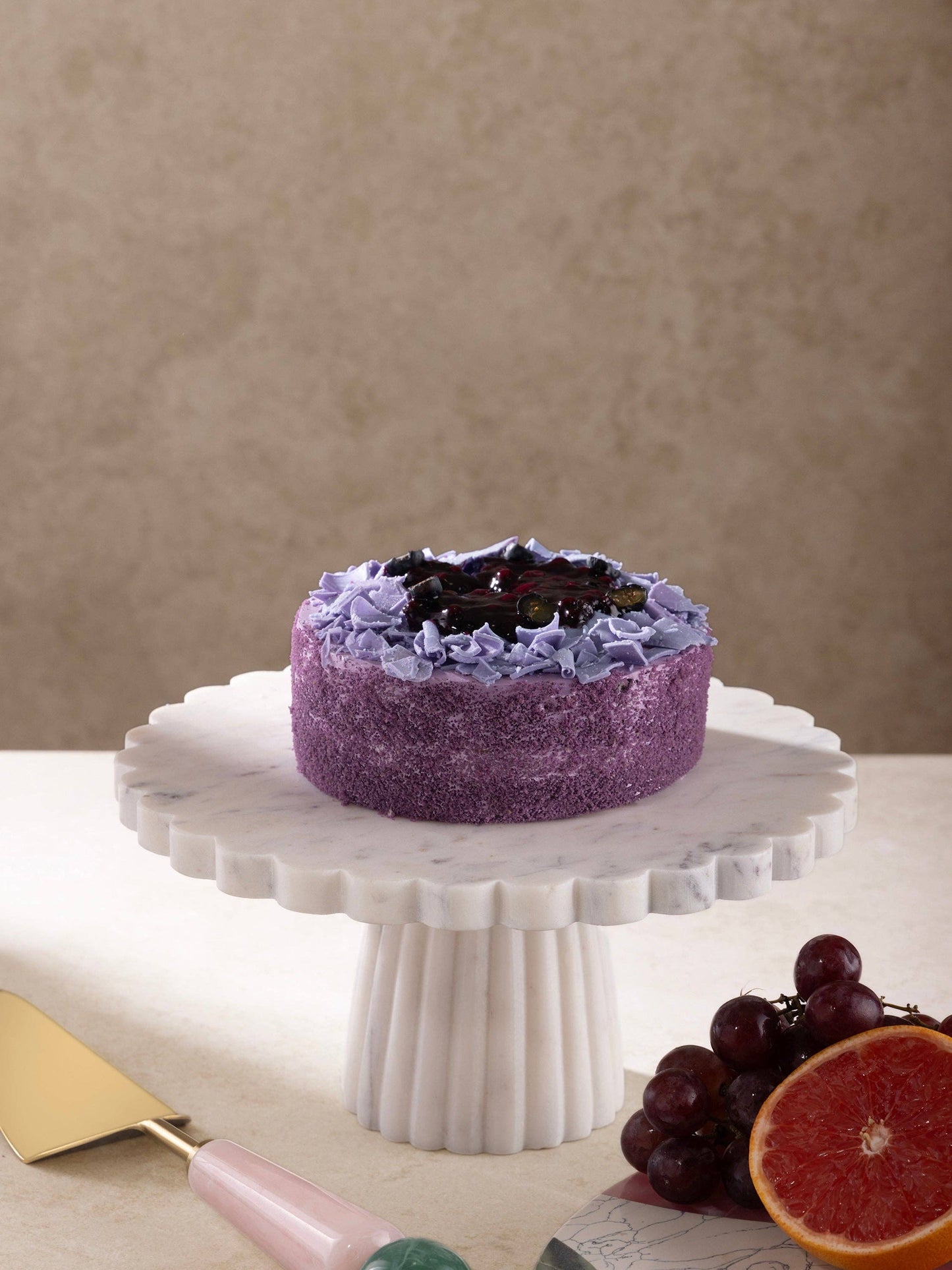 Bobby Ribbed Marble Cake Stand GAURI KOHLI