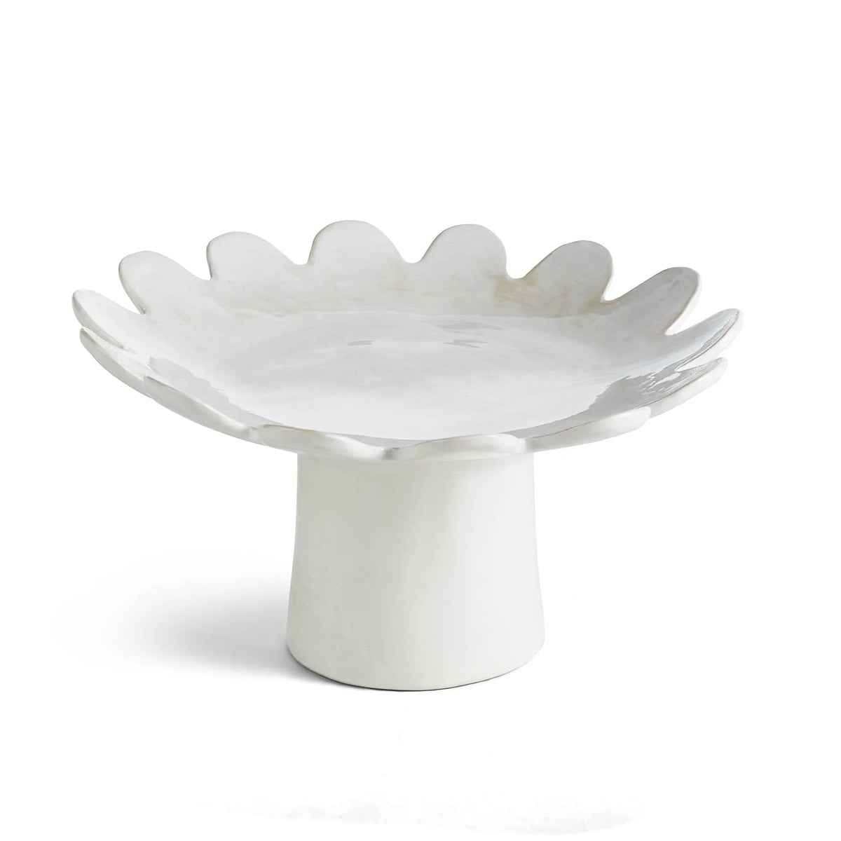 Maddie Pedestal Tray, White Napa Home & Garden