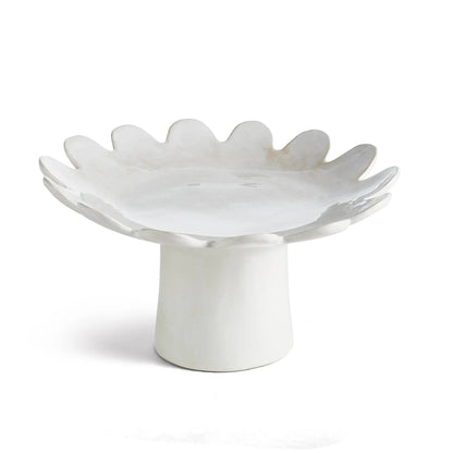 Maddie Pedestal Tray, White Napa Home & Garden