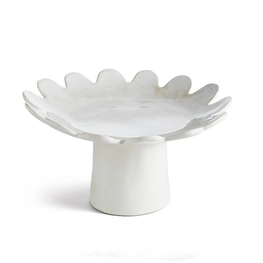 Maddie Pedestal Tray, White Napa Home & Garden