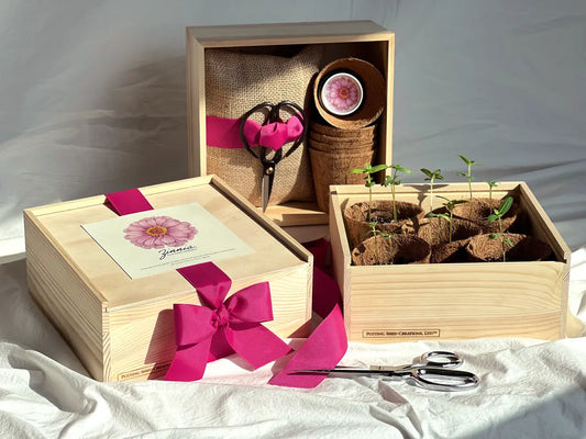 NEW Flower Cutting Garden Box | Mixed Zinnia | Thoughtful Potting Shed Creations, Ltd.