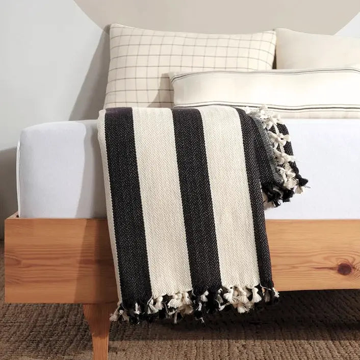 Minimalist 100% Cotton Throw Blankets Moa