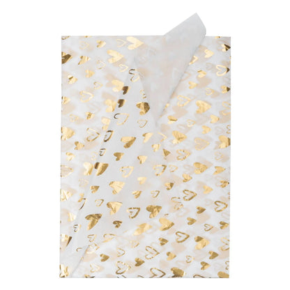 Loving Heart Gold Tissue Paper 20" x 30" - 24 sheets Wrapaholic Gifts & Packing Company