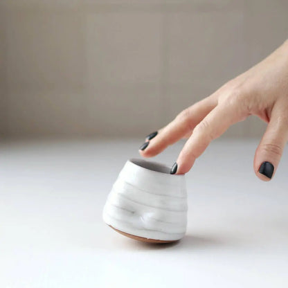Tipsy Tumbler - White - The cocktail sipper for fidgeting Gravesco Pottery