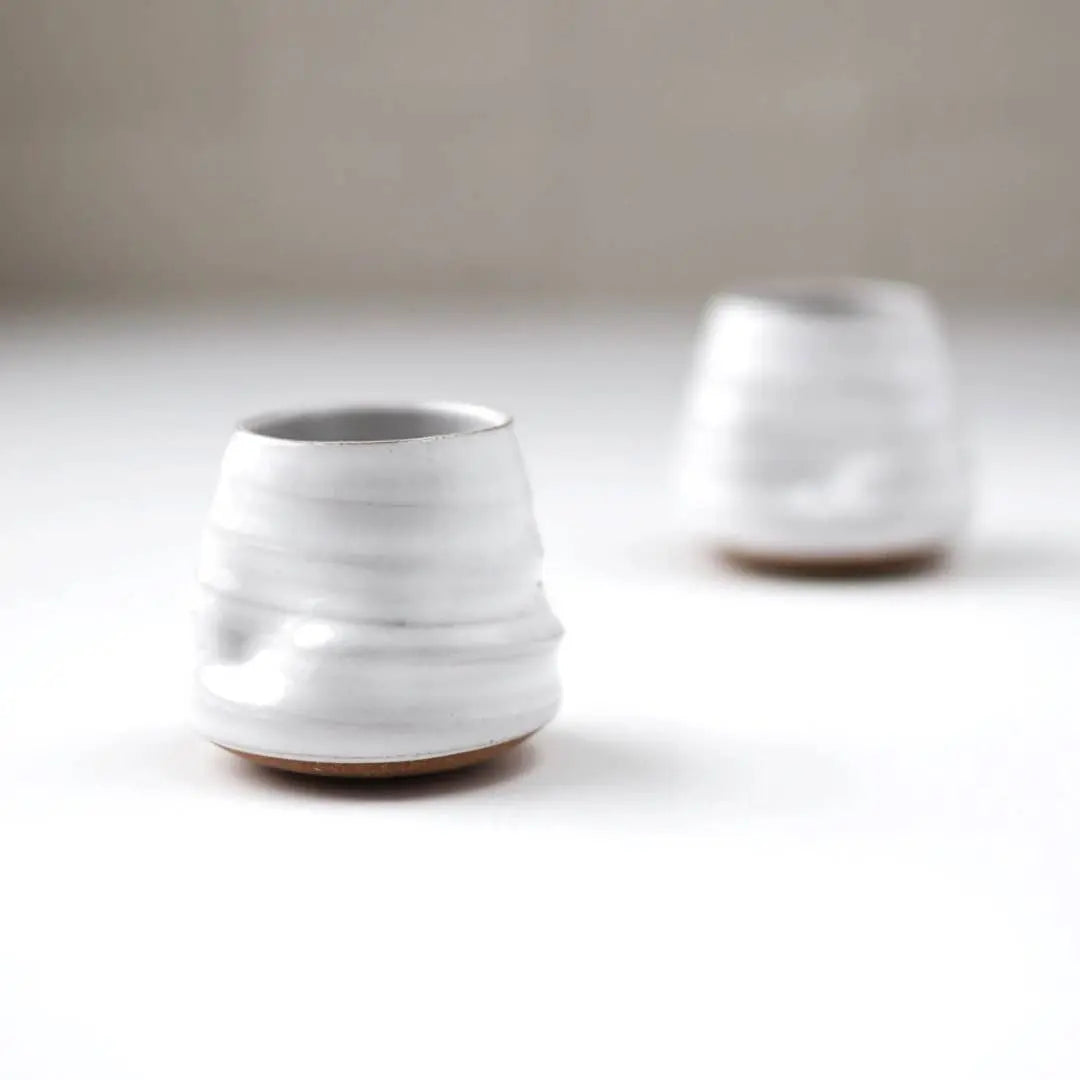 Tipsy Tumbler - White - The cocktail sipper for fidgeting Gravesco Pottery