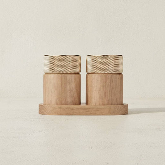 SINA salt & pepper mill set - oak/brass Studio Nordhaven